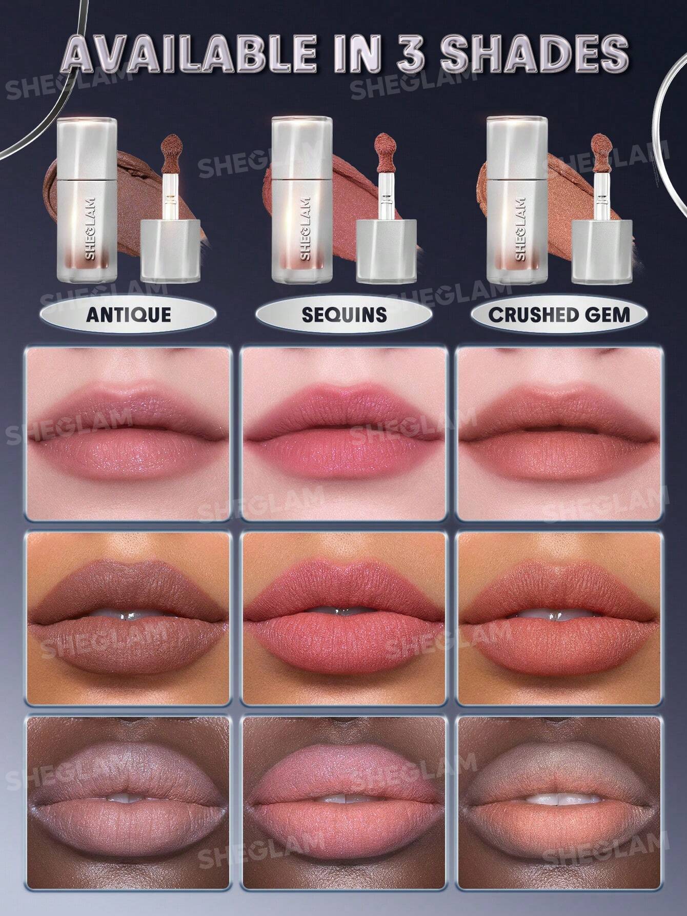 Glitter Whip Liquid Lipstick-Crushed Gem Brand Beauty Makeup Face Paint Cosmetic For Women Girls Perfect For Winter Ideal For Y2K Fancy Fashion Suitable For Birthday Gift Party Ready Best Color