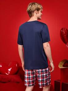 Notgurli Men's Funny Print Pajama Set, Suitable For Spring/Summer And Valentine's Day - Multicolor - View 2