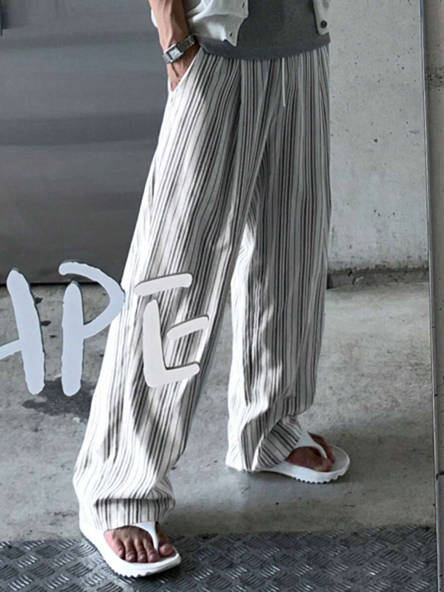 DAZY 男士条纹松紧腰裤，春夏款 - 彩色 - 查看 1