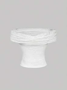 SHEIN MOD 1件女士纯色时尚吊带背心 - 白色 - 查看 8