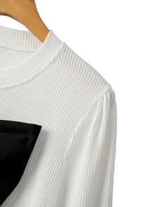 GlowEve CURVE Plus Size Bow Knit Cardigan For Women, Long Sleeve, Chic Style - White - View 5