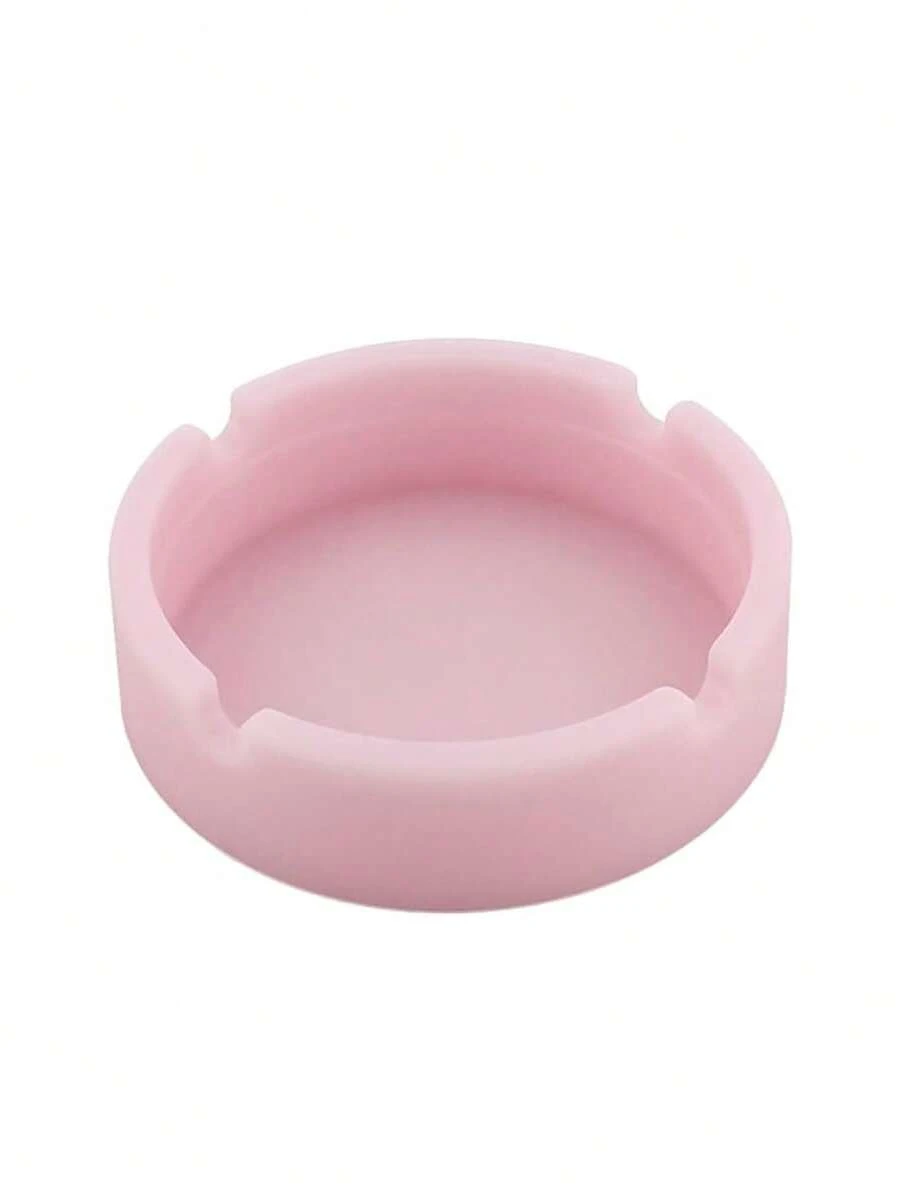 圆形夜光硅胶烟灰缸桌面白色黄色粉末烟灰缸便携盒家用男孩情人节爱心女士情人节 - 彩色 - 查看 1