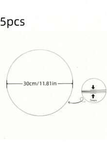 1/5/10个金属花环桌饰，银色花环带白色支架，花环编织，适用于DIY家居装饰、婚礼餐桌装饰、生日毕业礼物 - 彩色 - 查看 14