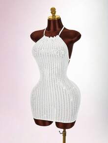 Amplova Women's Summer Vacation Casual Sequin Mini Dress - White - View 4