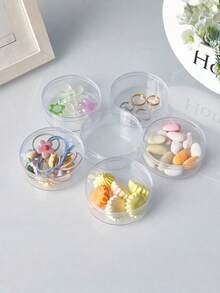 12pcs New Fully Transparent PS Plastic Square Packaging Boxes, Hinged Lid Candy Boxes - Transparent - View 7