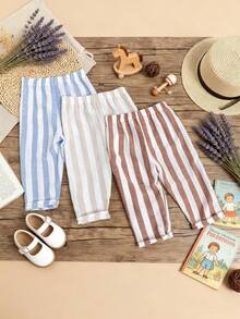 男童纯色及条纹印花裤子 - 彩色 - 查看 2