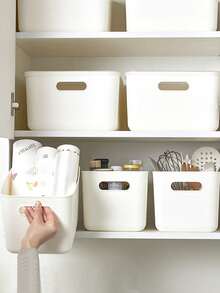 1 Hộp đựng đồ đa năng chống thấm nước, chống bụi, chống ẩm có nắp đậy, màu trắng, bằng nhựa, thích hợp cho phòng ngủ, phòng khách, phòng học, ký túc xá, tủ quần áo, văn phòng tại nhà. Giải pháp lưu trữ mọi mùa, sắp xếp nhà cửa, đựng đồ chơi, quần áo, búp bê, hộp đựng đa năng. - trắng - Xem 5