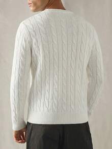 Manfinity Unisex 男士针织休闲宽松长袖毛衣，时尚日常穿着，适合年轻人，麻花针织，秋冬季节，情侣装