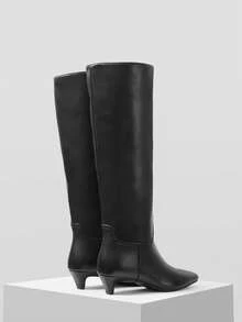 MOTF WOMEN SQUARE TOE KNEE-HIGH BOOTS FOR CHRISTMAS - Black - View 8