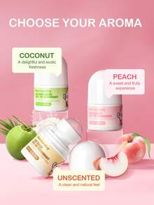 SlowSunday Deodorant Roll-On för kvinnor och män, färsk och kokosnötspersika, parabenfri, certifierad, djurfri och vegansk deodorant - Förhindrar lukt i upp till 25 timmar, För alla hjärtans dag, alla hjärtans dag-present, alla hjärtans dag-present, För Ramadan, Ramadans festivalsammankomster och presenter, Perfekt för fest - Coconut - Visa 5