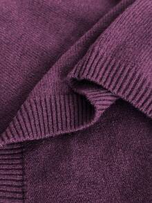 Slayform Women's Off-Shoulder Knit Sexy Fashion Versatile Sweater - Burgundy - View 8