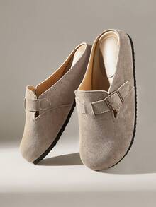 Solecia 女士纯色金属装饰休闲平底乐福鞋，适合春季、春假、复活节和圣诞节穿着。 - 灰色# - 查看 6