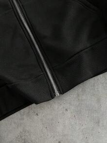 AXEPEAK Men's Casual Zip Pocket Hoodie Cardigan - Black - View 3