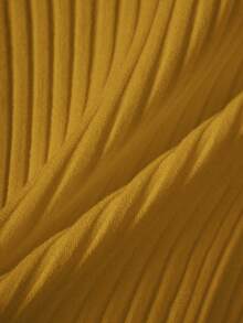 Franclia 女士无袖针织上衣，撞色设计 - 芥末黃 - 查看 6