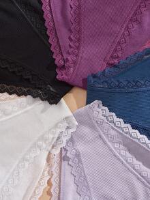 5 chiếc quần lót nữ cạp trung màu trơn thời trang - Nhiều màu - Xem 5