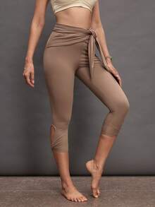 Activina Women's Solid Color Minimalist Ballet Leotard - Coffee Brown - View 3