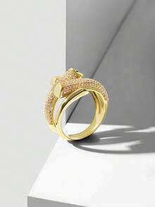MOTF PREMIUM ANILLO ABIERTO GEOMÉTRICO, DISEÑO ÚNICO, ACCESORIOS DE MODA PARA MUJERES - Dorado - Ver 7