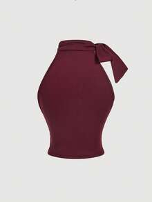 SHEIN MOD Bộ 3 áo kiểu nữ thanh lịch xếp ly buộc dây cổ yếm, màu trơn, phù hợp cho công sở và đi làm, ngày Valentine, quà Valentine cho nữ, lễ hội, phong cách thập niên 70, retro, vintage, áo kiểu sang trọng, áo nơ, áo thanh lịch, áo xếp ly - Nhiều màu - Xem 8