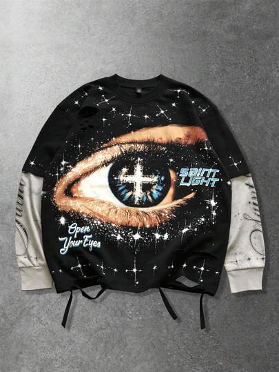 Maglietta casual da uomo a maniche lunghe 2 in 1