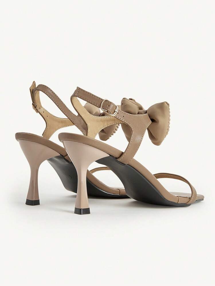 CUCCOO CHICEST Women's Fashionable & Elegant Commuting Bow Decor Heeled Sandals Valentine's Day