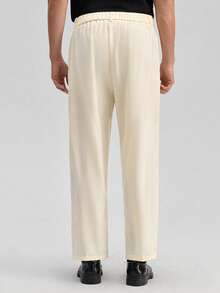 Officeau 男士复古风休闲商务西装裤，春夏款 - 杏色 - 查看 2