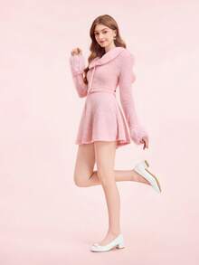 CUCCOO DOLLMOD 女士黑色时尚经典可爱蝴蝶结学院风洛丽塔风格玛丽珍低跟鞋 - 白色 - 查看 6