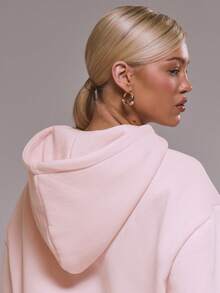 MUSERA Oversized Applique Hoodie Tracksuit Top Only Winter Cute Casual Cosy Cherry Lacquer Valentines Day Summer Vacation Spring - Pink - View 3