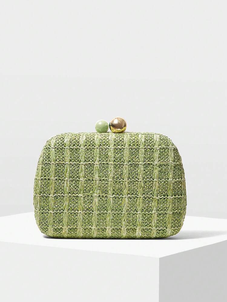 Women's Small Stylish Vacation Straw Clutch Bag For Vacation/Travel