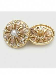 10颗17.5/20/22.5mm水钻奢华纽扣，适用于服装缝纫材料，缝纫配件，时尚女士外套纽扣，蜜蜂图案 - 彩色 - 查看 9