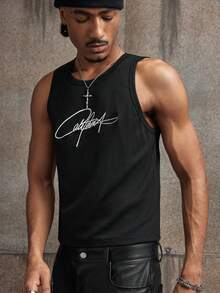 Men's AXEPEAK Casual Fashion Tank Top - Black - View 6