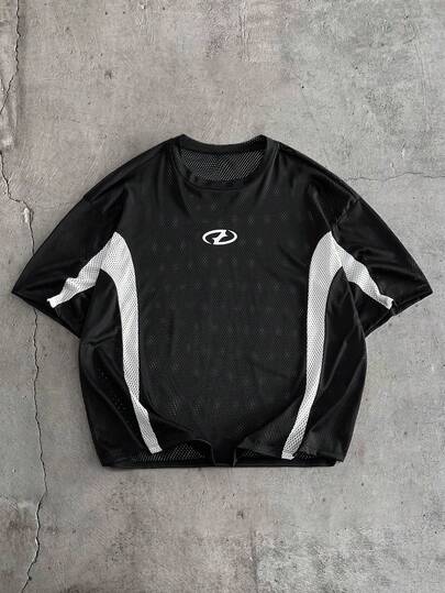 AXEPEAK Men's Casual Contrast Color Round Neck Short Sleeve T-Shirt