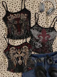 Attitoon 3pcs Women's Tight Camisole Top, Women's Summer , Suitable For Y2K, Grunge, Punk Spring Beach - Multicolor - View 7