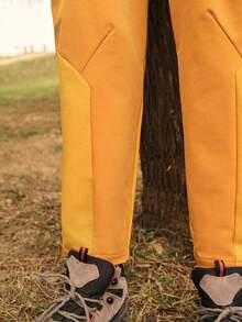 In My Nature Women's Orange Woven Fabric Outdoor Cargo Pants With Pockets Long For Hiking - Orange - View 6