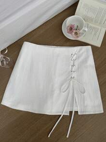 Comfortcana Quần short cỡ lớn, chất liệu cotton lanh, kiểu dáng thường ngày và mặc nhà, có dây rút trang trí và khóa kéo. - trắng - Xem 7