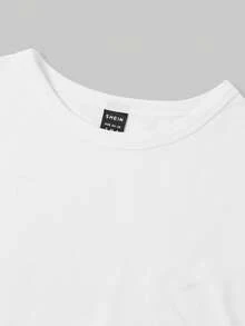 SHEIN EZwear Bộ 5 áo thun ngắn tay dáng ôm, màu trơn cơ bản. - Nhiều màu - Xem 10