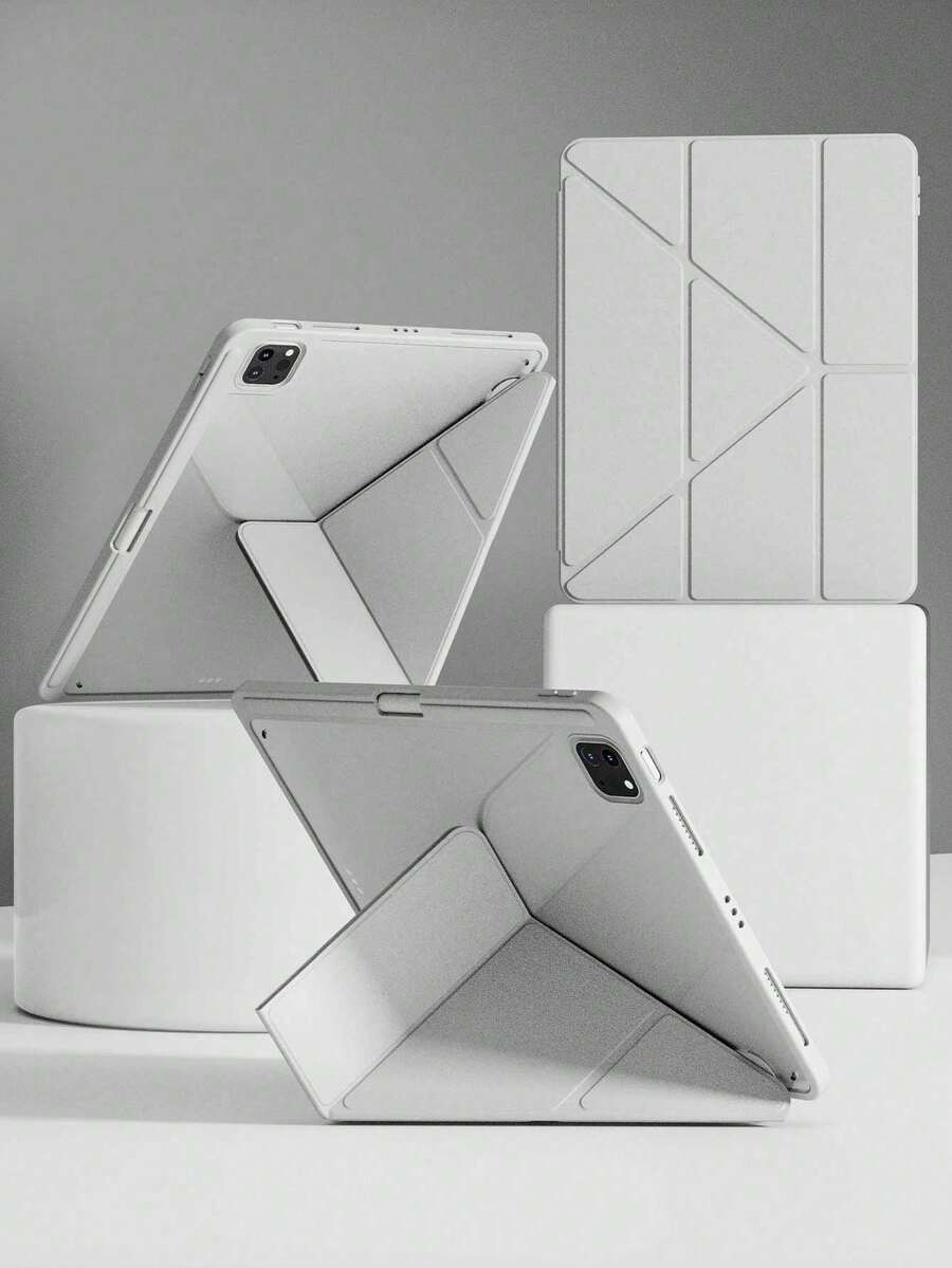 1个透明亚克力保护壳，兼容iPad Air 11/13 M2 2025 M3，支持多角度折叠Y型支架，兼容A16 11代 2024 Air 5 Air 4 10.9 9代 8代 7代 10.2 5代 6代 9.7 10代 2021 Pro 11 12.9 mini 6 7，带笔槽，支持自动唤醒/睡眠功能。 - 淺灰色 - 查看 1