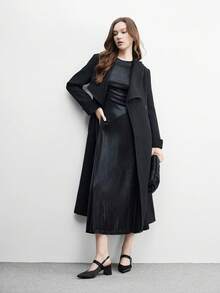 CUCCOO BIZCHIC 女士尖头粗跟黑色绑带无后跟凉鞋，时尚简约舒适，适合工作、派对、正式场合。 - 黑色 - 查看 6