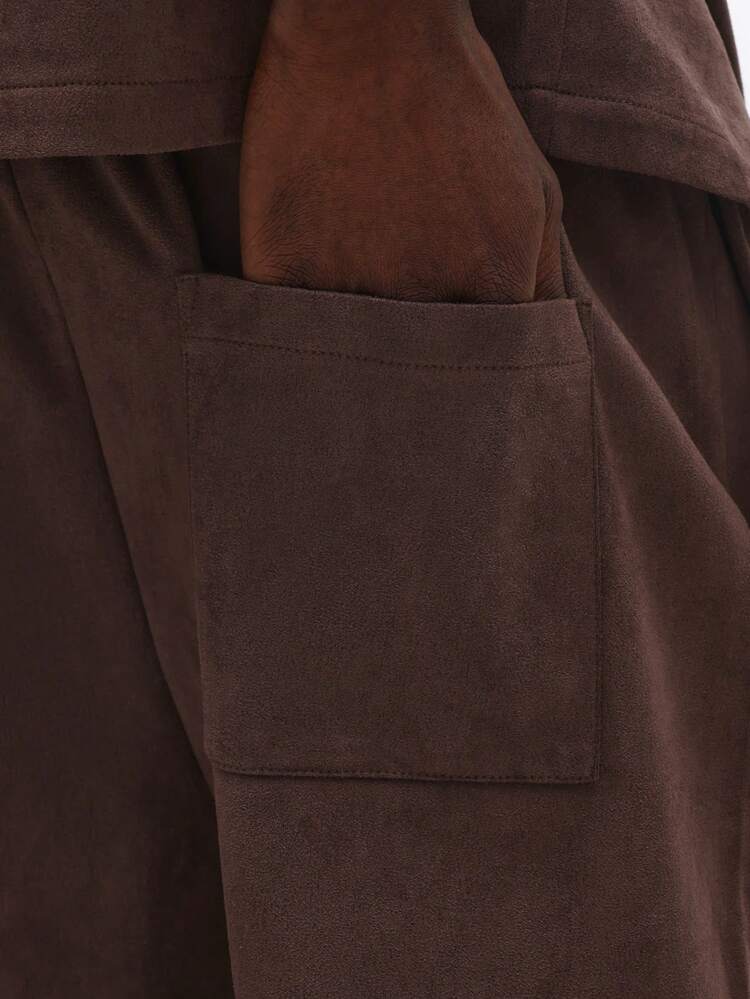 Suede Zip-Up Jacket And Pants Set