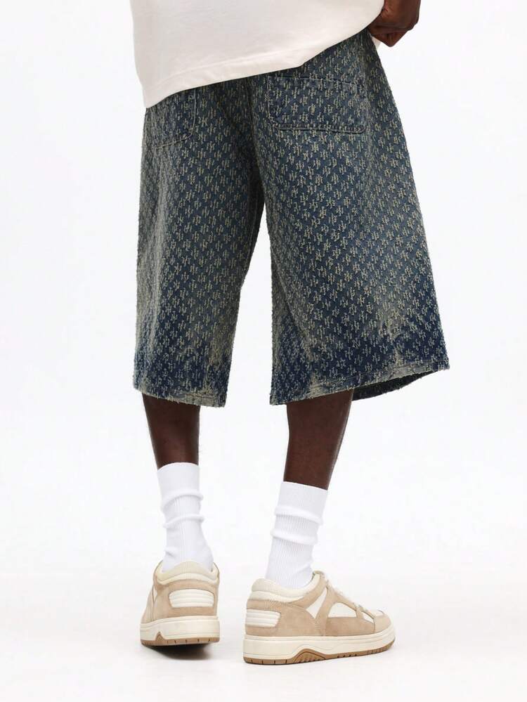 빈티지 워싱 데님 반바지 (전체 패턴)