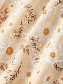 SHEIN MOD 复古刺绣雪纺度假中长吊带裙 - 彩色 - 查看 6