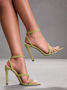 CUCCOO SZL Sandal Hak Kristal dengan Tali Tipis Minimalis dan Gaya Chic, Sandal Hak Tinggi Serbaguna untuk Aktivitas Luar Ruangan & Streetwear, Sepatu Musim Semi, Liburan Musim Semi, Paskah, dan Natal. - Aurora hijau - View 5