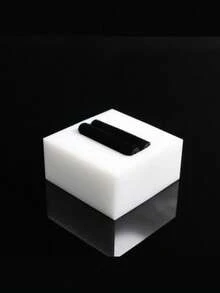 Clear Square Acrylic Ring Display Stand Holder | Jewelry Organizer For Craft Shows, DIY Photo Props, Retail Showcase | Valentine Gift - Black velvet on white background - View 4