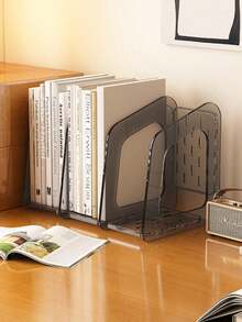 优质亚克力灰色加厚创意简约大容量书架，办公桌书籍文件收纳架，返校季必备 - 灰色 - 查看 1