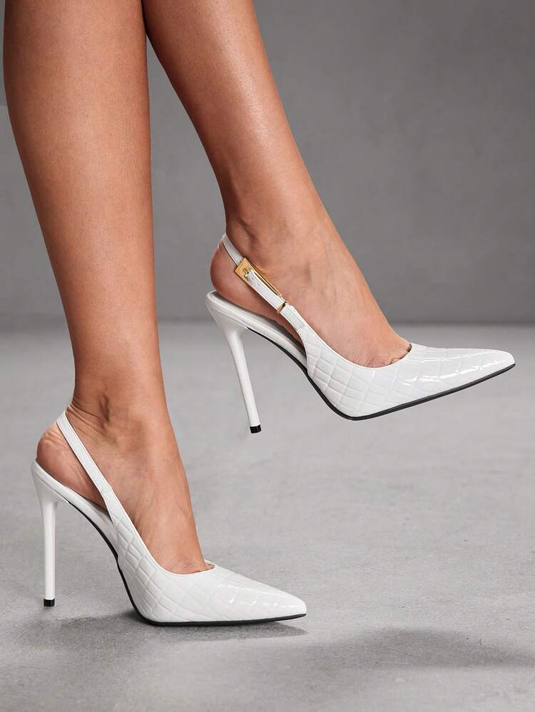 CUCCOO SZL Women's Pointed Toe Stiletto High Heel Black Fashion Sexy Evening Party Pumps With Ankle Strap Valentine's Day Spring Shoes