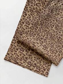 GlowEve CURVE Plus Size Leopard Print Casual Wide Leg Pants - Brown - View 3