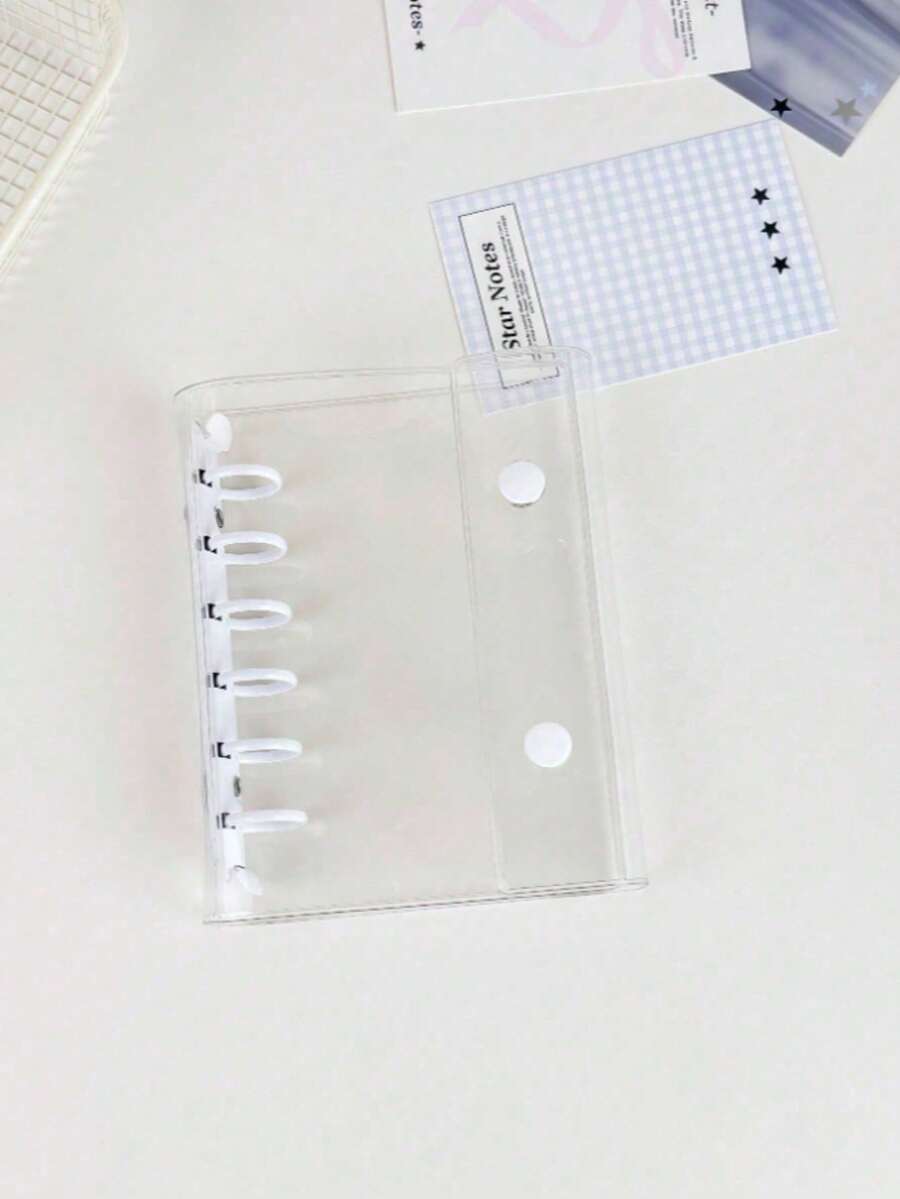 A7透明便携式文件袋,双扣设计,可收纳精美照片,可用作相册,省钱,文具,笔记本,贴纸簿,办公用品,学习用品,返校季必备 - 彩色 - 查看 1