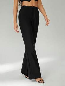 SHEIN Tall Quần ống loe nữ mùa Xuân & Hè: Lãng mạn/Dự tiệc/Trang trọng/Sinh nhật/Phong cách thập niên 90/Công sở thường ngày/Thanh lịch/Trang phục miền Tây/Đi chơi/Thời trang/Thường ngày/Phong cách Y2K/Câu lạc bộ/Văn phòng/Tiệc cocktail/Cổ điển/Tiệc tưng bừng/Vui nhộn/Sang trọng/Phong cách quý tộc/Thời trang đường phố/Kỳ nghỉ/Buổi hòa nhạc đồng quê/Công sở/Kín đáo/Kỳ nghỉ xuân/Tiệc độc thân/Buổi hòa nhạc/Phong cách cá tính/Cơ bản/Lễ tốt nghiệp/Quần ống loe, Thu - màu đen - Xem 5