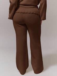 MUSERA Plus Size Sweater Pants Spring - Chocolate Brown - View 4