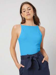 MOTF PREMIUM ÁO HAI LỚP DÁNG ÔM SÁT MÀU TRƠN DÀNH CHO NỮ, MÙA HÈ - Màu xanh lam - Xem 9