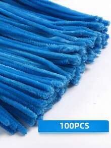 100/200/300/500pcs Lake Blue Pipe Cleaners Craft Supplies, Multi-Color Chenille Stems, Encrypted Chenille Stems, Soft Twists Stickes, Pipe Cleaners Stems For Art And Craft Projects Creative DIY Decorations - lake blue - View 9